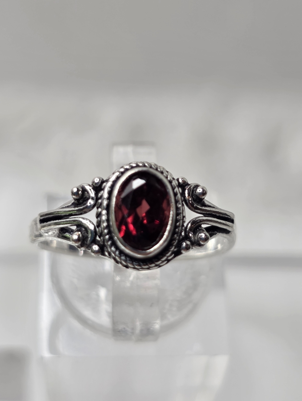 Sterling Silver Mozambique Garnet Ring